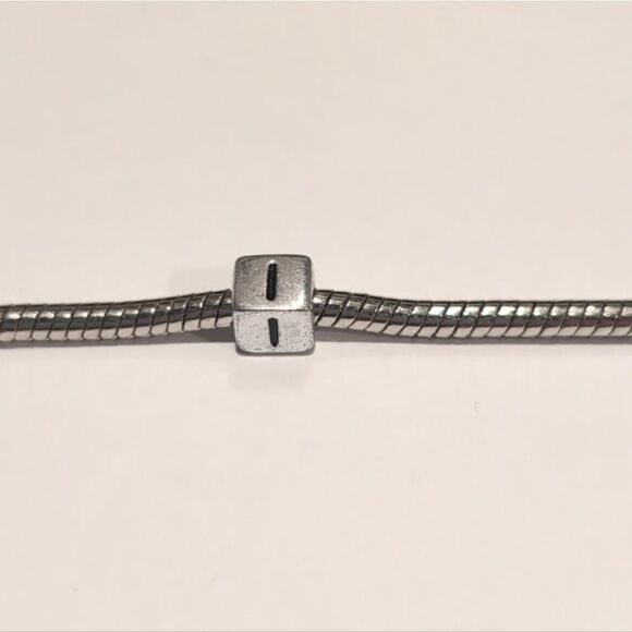 Silver I Spacer Charm for Pandora Style Bracelet - Picture 1 of 5